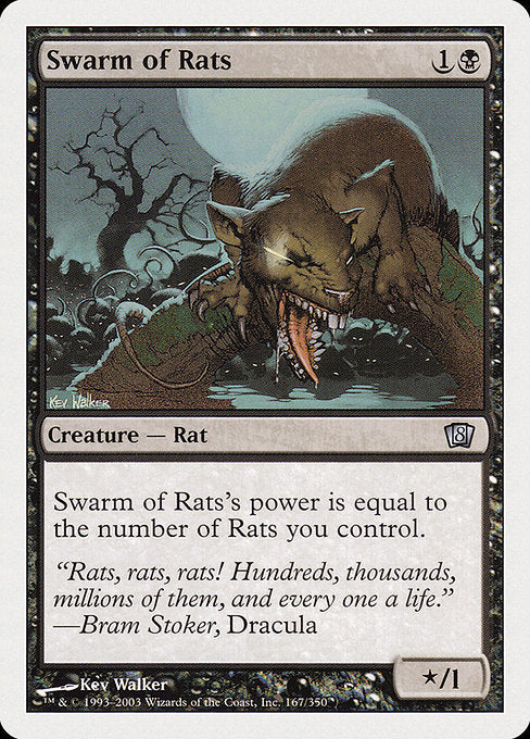 【Foil】【EN】ネズミの大群/Swarm of Rats [8ED] 黒U No.167