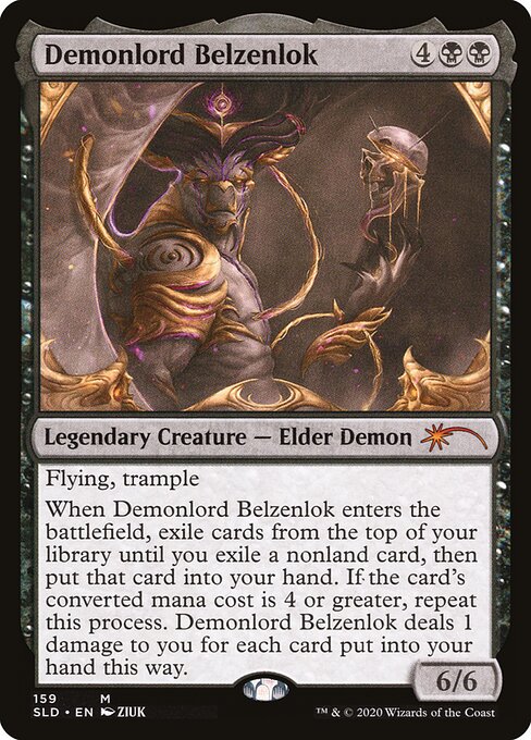 【Foil】【EN】悪魔王ベルゼンロック/Demonlord Belzenlok [SLD] 黒M No.159