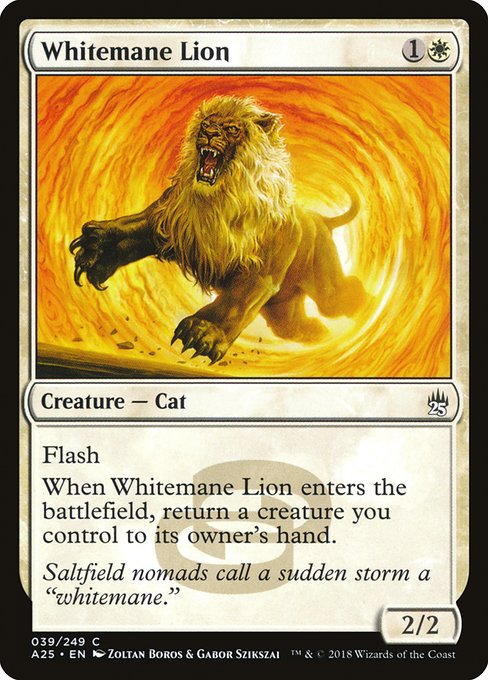 【Foil】【EN】白たてがみのライオン/Whitemane Lion [A25] 白C No.39