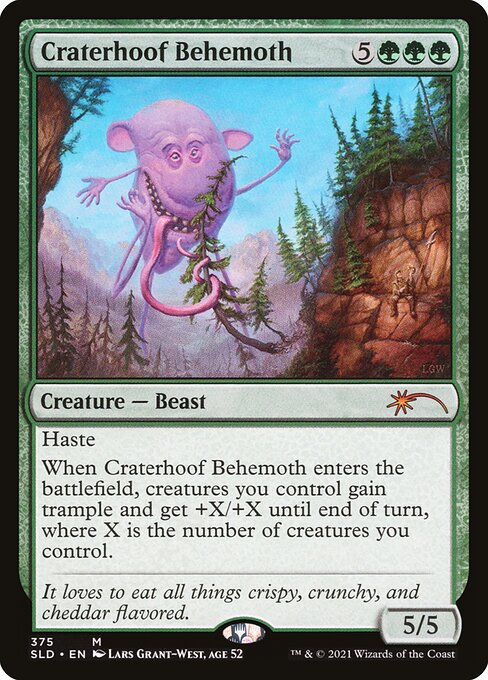 【Foil】【EN】孔蹄のビヒモス/Craterhoof Behemoth [SLD] 緑M No.375