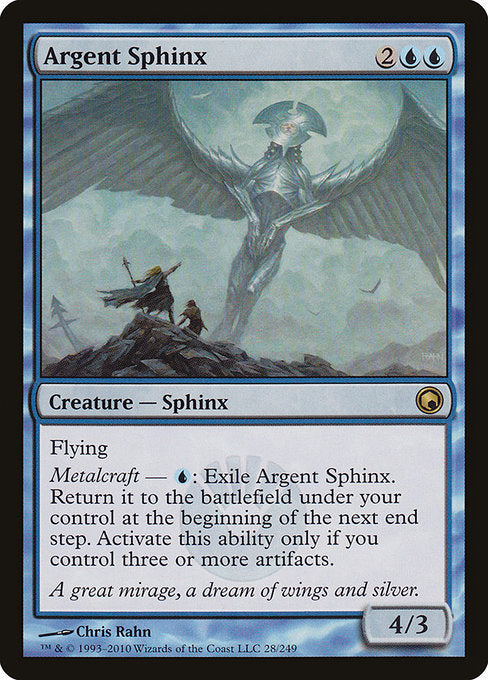 【Foil】【EN】銀白のスフィンクス/Argent Sphinx [SOM] 青R No.28