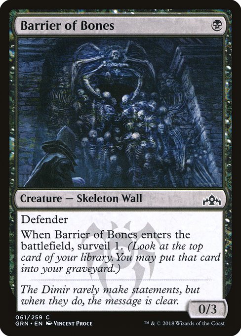【Foil】【EN】骨の障壁/Barrier of Bones [GRN] 黒C No.61