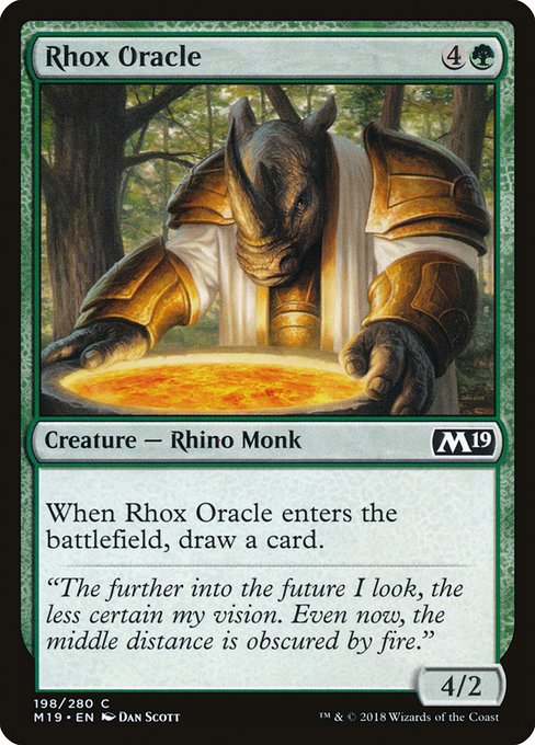 【Foil】【EN】ロウクスの神託者/Rhox Oracle [M19] 緑C No.198