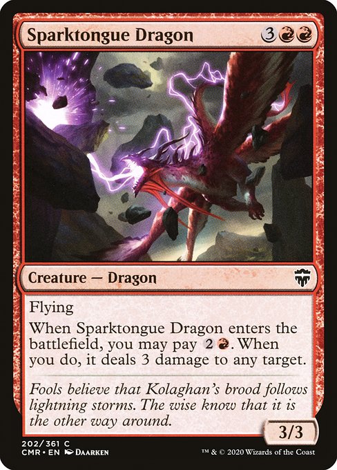 【EN】電光吠えのドラゴン/Sparktongue Dragon [CMR] 赤C No.202