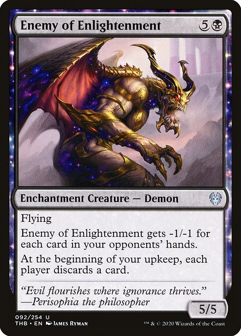 【Foil】【EN】啓蒙の敵/Enemy of Enlightenment [THB] 黒U No.92