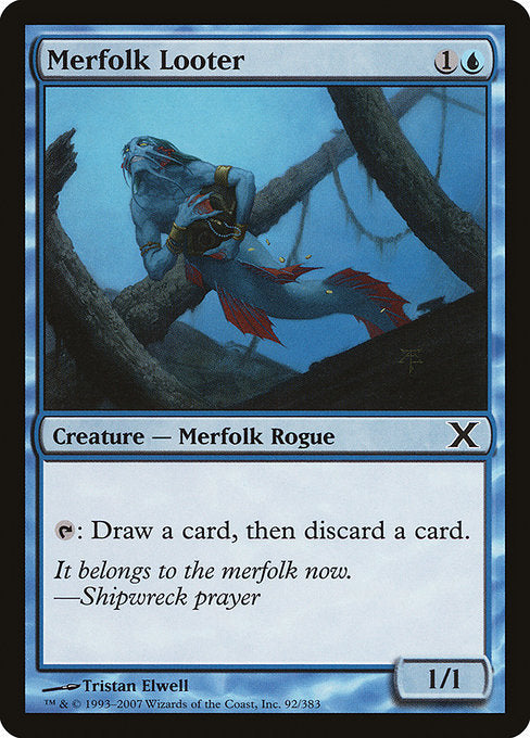 【Foil】【EN】マーフォークの物あさり/Merfolk Looter [10E] 青C No.92