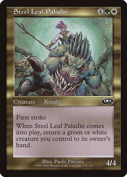 【Foil】【EN】鉄葉の聖騎士/Steel Leaf Paladin [PLS] 金C No.127