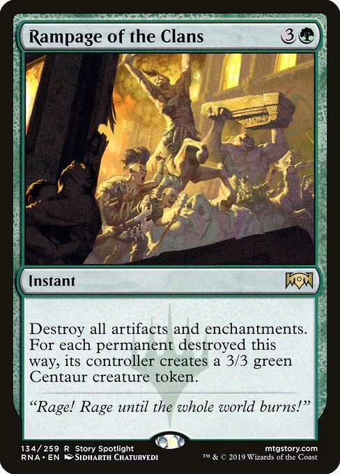 【Foil】【EN】一族の暴行/Rampage of the Clans [RNA] 緑R No.134