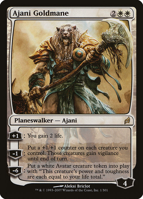【Foil】【EN】黄金のたてがみのアジャニ/Ajani Goldmane [LRW] 白R No.1