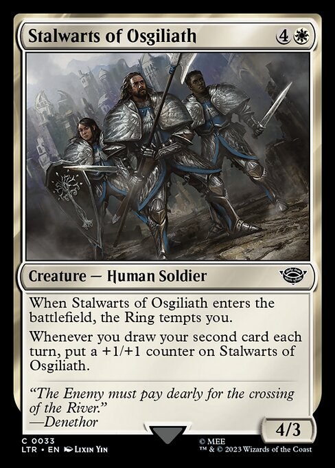 【Foil】【EN】オスギリアスの壮士/Stalwarts of Osgiliath [LTR] 白C No.33