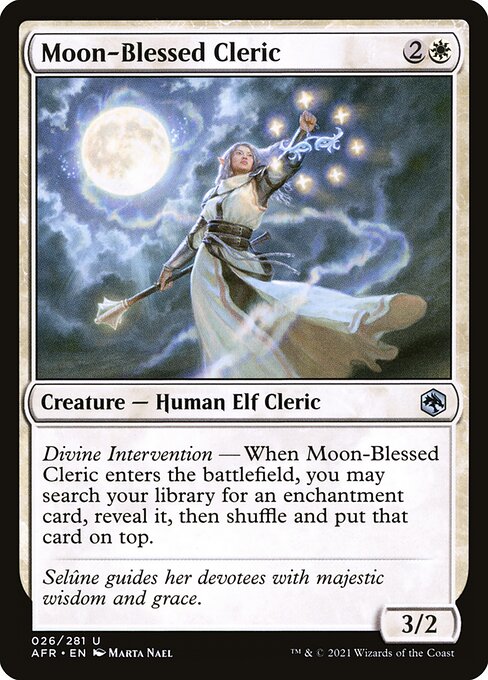 【Foil】【EN】月恵みのクレリック/Moon-Blessed Cleric [AFR] 白U No.26