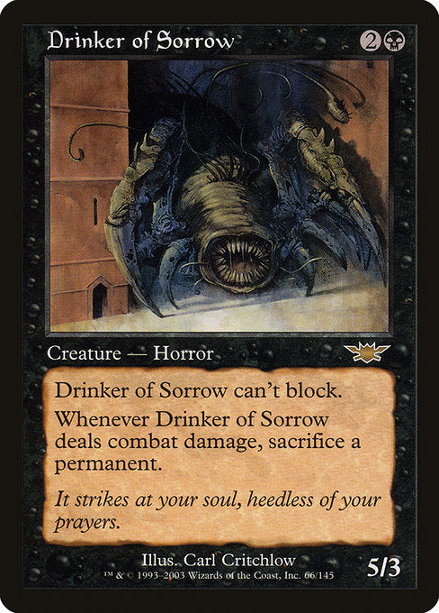 【Foil】【EN】悲しみを飲み込むもの/Drinker of Sorrow [LGN] 黒R No.66