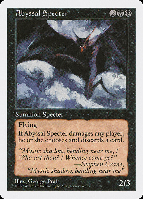 【EN】深淵の死霊/Abyssal Specter [5ED] 黒U No.139