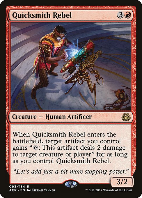 【Foil】【EN】速製職人の反逆者/Quicksmith Rebel [AER] 赤R No.93