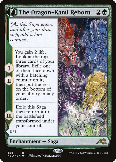 【Foil】【EN】The Dragon-Kami Reborn // Dragon-Kami's Egg [NEO] 混R No.358