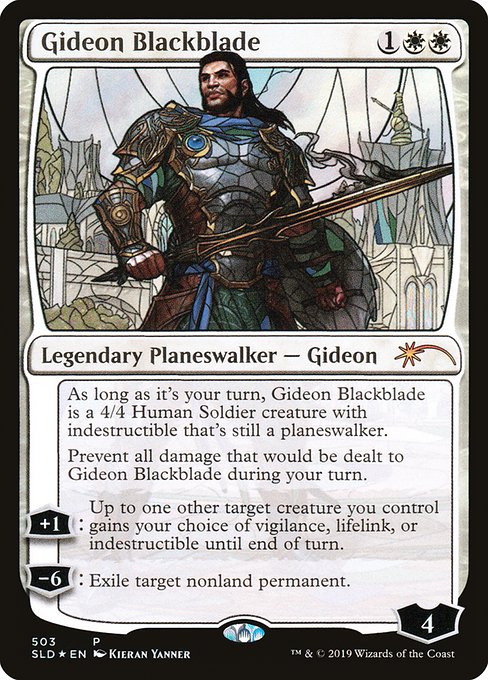 【Foil】【EN】黒き剣のギデオン/Gideon Blackblade [SLD] 白M No.503