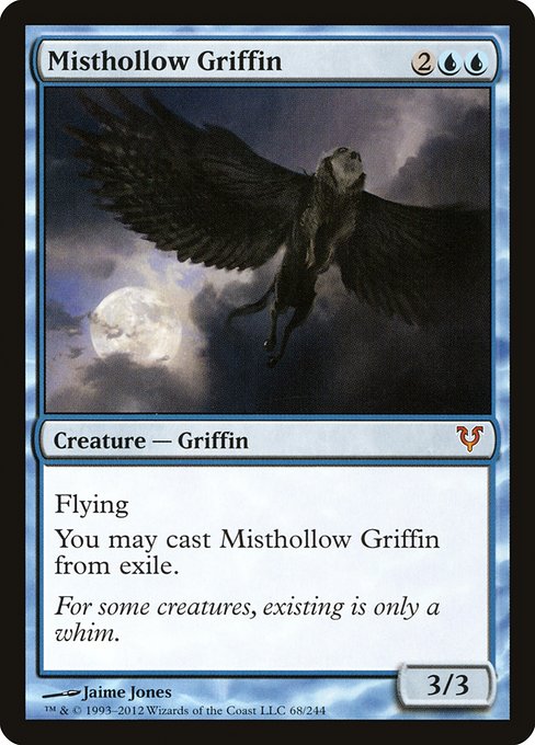 【EN】霧虚ろのグリフィン/Misthollow Griffin [AVR] 青M No.68
