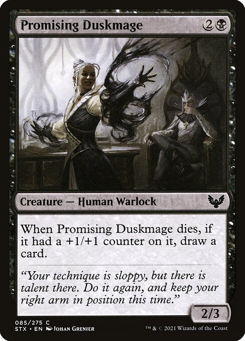 【Foil】【EN】有望な薄暮魔道士/Promising Duskmage [STX] 黒C No.85