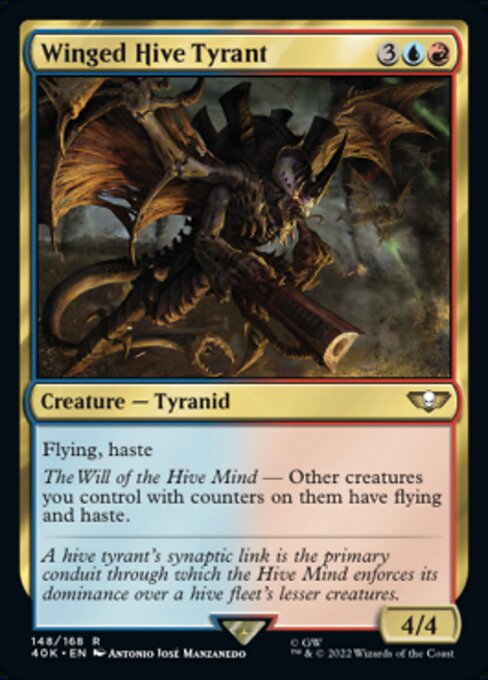 【Foil】【EN】Winged Hive Tyrant [40K] 金R No.148★