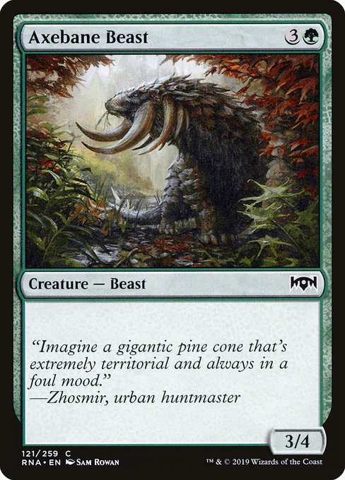 【Foil】【EN】斧折りの獣/Axebane Beast [RNA] 緑C No.121