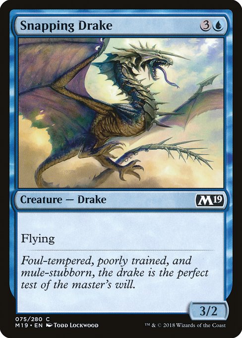 【Foil】【EN】噛みつきドレイク/Snapping Drake [M19] 青C No.75