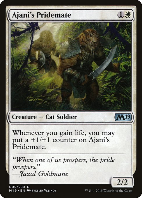 【Foil】【EN】アジャニの群れ仲間/Ajani's Pridemate [M19] 白U No.5
