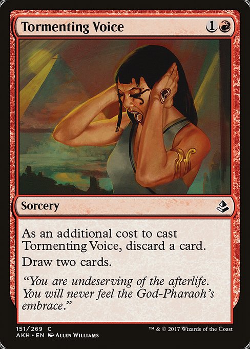 【Foil】【EN】苦しめる声/Tormenting Voice [AKH] 赤C No.151
