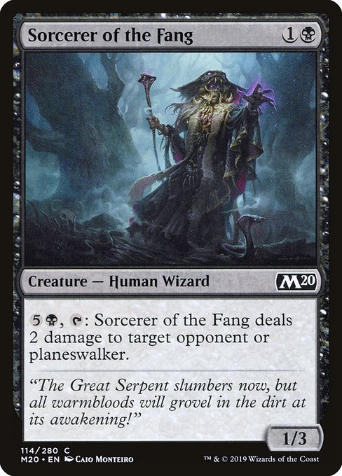 【Foil】【EN】牙の魔術師/Sorcerer of the Fang [M20] 黒C No.114