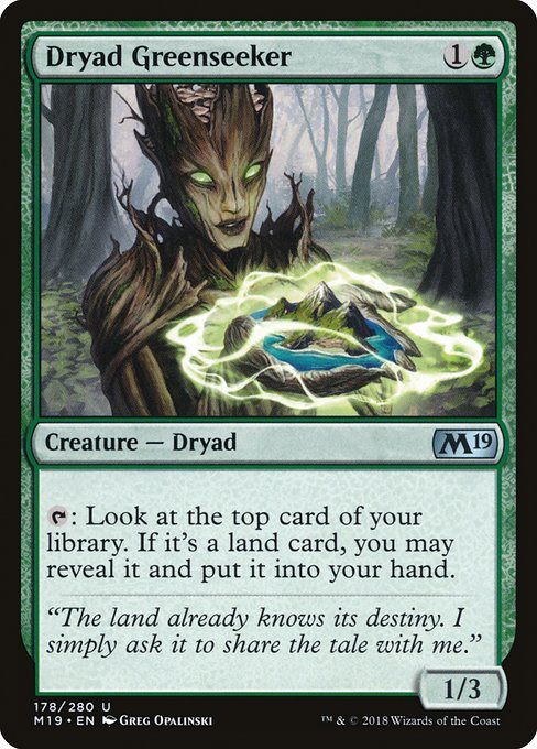 【Foil】【EN】緑探しのドライアド/Dryad Greenseeker [M19] 緑U No.178