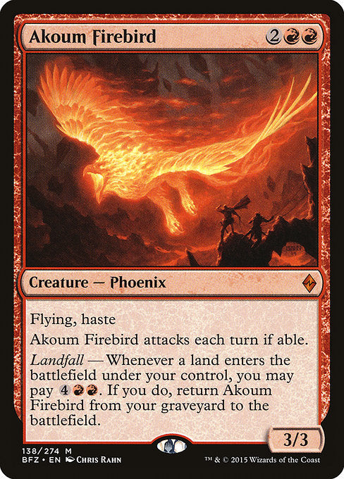 【Foil】【EN】アクームの火の鳥/Akoum Firebird [BFZ] 赤M No.138