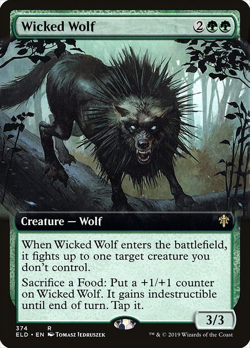 【Foil】【EN】意地悪な狼/Wicked Wolf [ELD] 緑R No.374