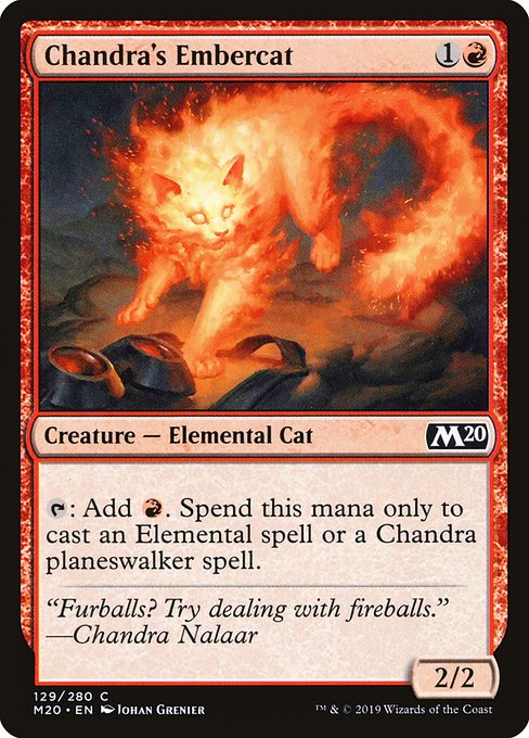 【Foil】【EN】チャンドラの火炎猫/Chandra's Embercat [M20] 赤C No.129