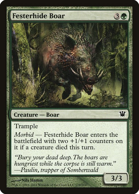 【Foil】【EN】ただれ皮の猪/Festerhide Boar [ISD] 緑C No.179