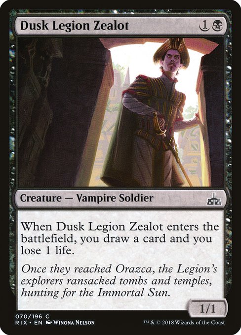 【Foil】【EN】薄暮軍団の盲信者/Dusk Legion Zealot [RIX] 黒C No.70