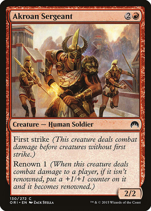 【Foil】【EN】アクロスの兵長/Akroan Sergeant [ORI] 赤C No.130