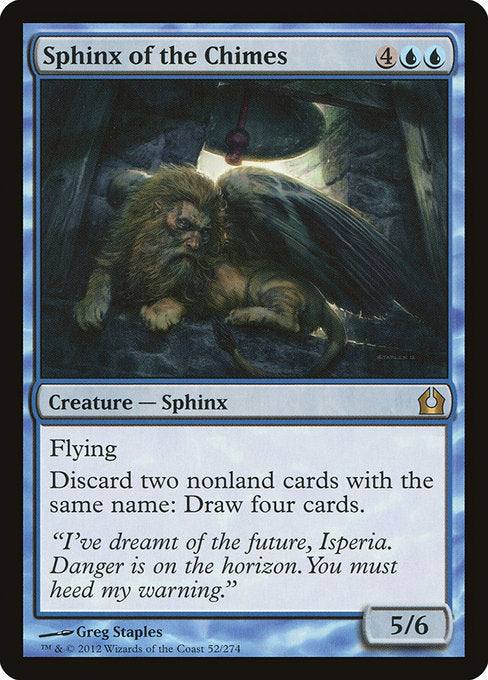 【Foil】【EN】鐘楽のスフィンクス/Sphinx of the Chimes [RTR] 青R No.52