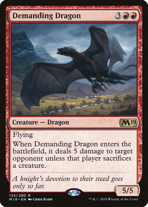 【Foil】【EN】厄介なドラゴン/Demanding Dragon [M19] 赤R No.135