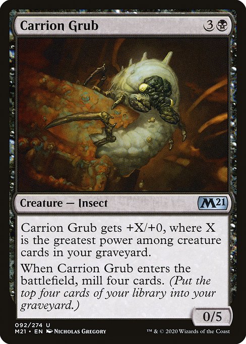 【Foil】【EN】屍肉地虫/Carrion Grub [M21] 黒U No.92
