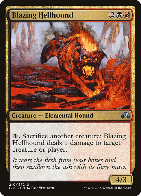 【Foil】【EN】猛火のヘルハウンド/Blazing Hellhound [ORI] 金U No.210