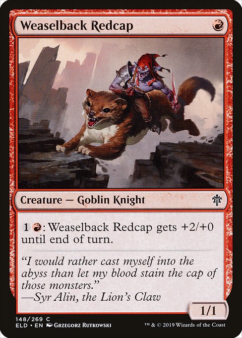 【Foil】【EN】イタチ乗りのレッドキャップ/Weaselback Redcap [ELD] 赤C No.148