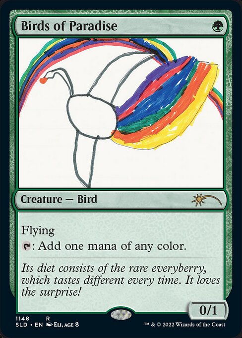 【Foil】【EN】極楽鳥/Birds of Paradise [SLD] 緑R No.1148