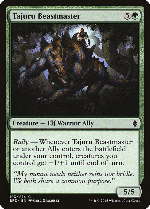 【Foil】【EN】タジュールの獣使い/Tajuru Beastmaster [BFZ] 緑C No.193