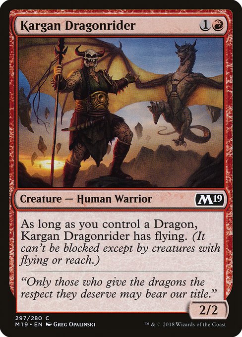 【EN】カルガの竜騎兵/Kargan Dragonrider [M19] 赤C No.297