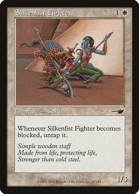 【Foil】【EN】絹拳の闘士/Silkenfist Fighter [NEM] 白C No.19
