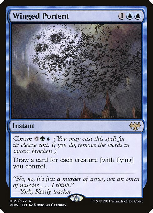 【Foil】【EN】有翼の先触れ/Winged Portent [VOW] 青R No.89