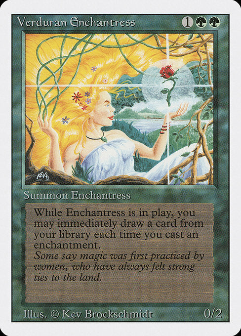 【EN】新緑の女魔術師/Verduran Enchantress [3ED] 緑R No.223