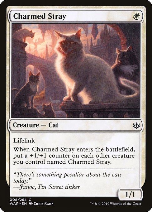 【Foil】【EN】幸運な野良猫/Charmed Stray [WAR] 白C No.8