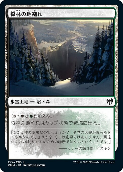 【Foil】【JP】森林の地割れ/Woodland Chasm [KHM] 無C No.274