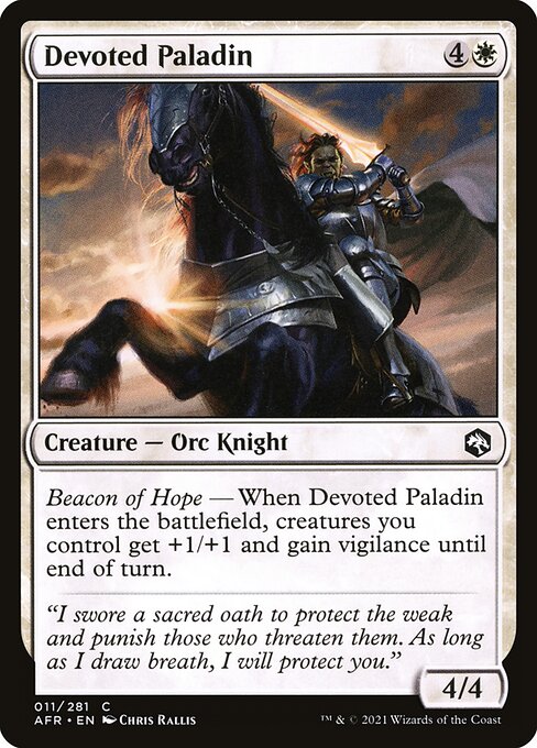 【Foil】【EN】献身のパラディン/Devoted Paladin [AFR] 白C No.11