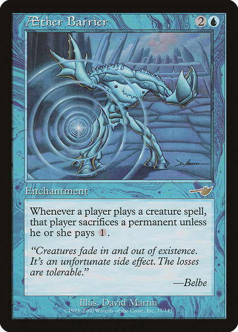 【Foil】【EN】Æther Barrier/Aether Barrier [NEM] 青R No.27